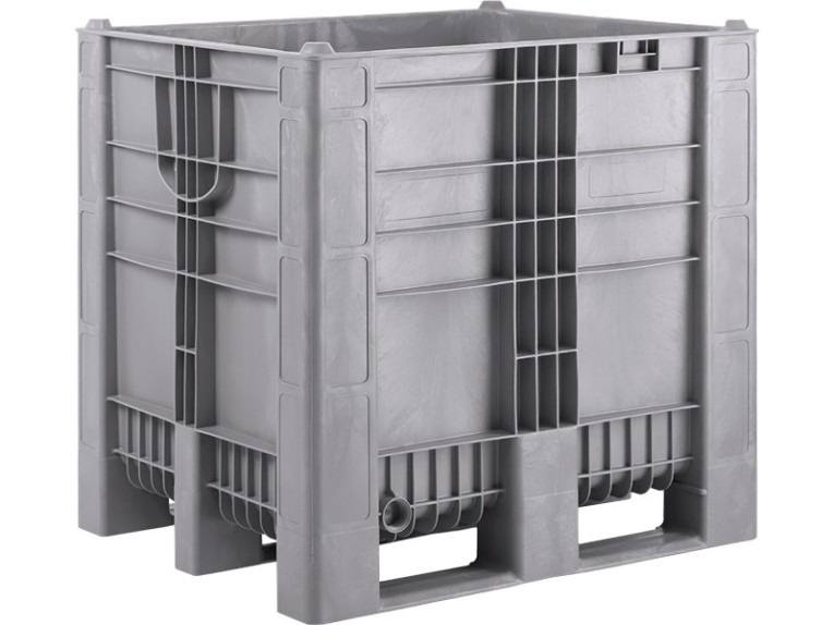 BoxPallet 1200х1000х1140 сплошной, на 3-х полозьях серый купить в Оренбурге