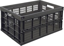 Ящик 535х350х272 складной перфорированный, чёрный Ящик 535х350х272 складной перфорированный, чёрный