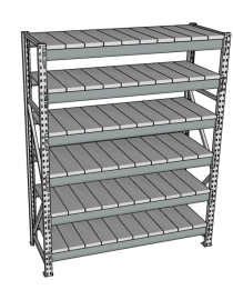 Стеллаж грузовой СГР 3000x1500x1000 6 полок (металл)