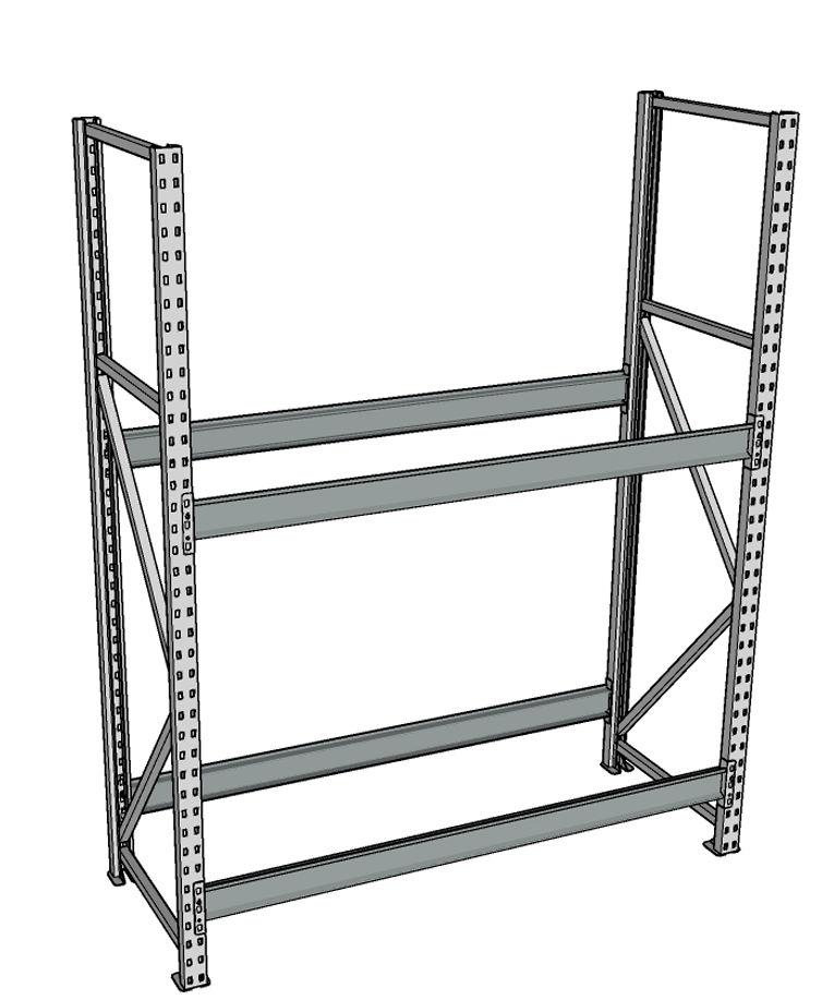 Стеллаж грузовой СГР 2500x1800x600 2 полки (без настила) купить в Оренбурге