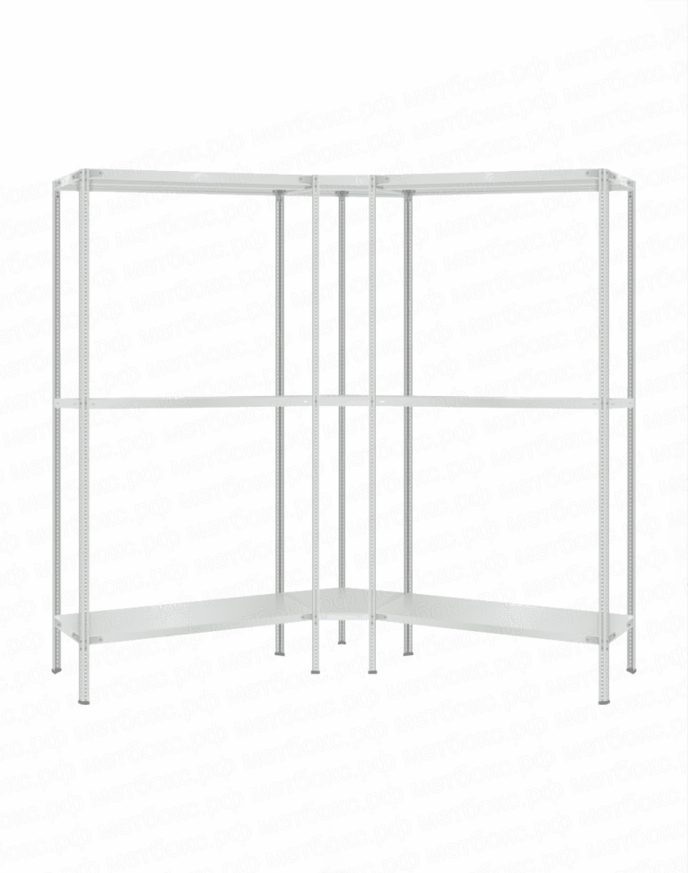 Стеллаж угловой 2000х1500х1500 (3 яруса глубиной 300мм) купить в Оренбурге Стеллаж угловой 2000х1500х1500 (3 яруса глубиной 300мм) купить в Оренбурге