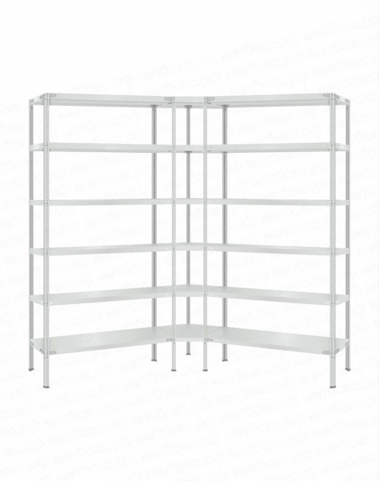 Стеллаж угловой 2000х1500х1500 (6 ярусов глубиной 300мм) купить в Оренбурге Стеллаж угловой 2000х1500х1500 (6 ярусов глубиной 300мм) купить в Оренбурге