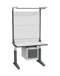 Стол монтажный ДиКом СР-100-01, ESD Thermopal, регулировка винтом, экран Э3, с подвесной тумбой