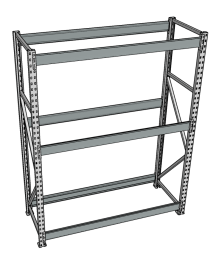 Стеллаж грузовой СГР 2500x2100x400 3 полки (без настила)