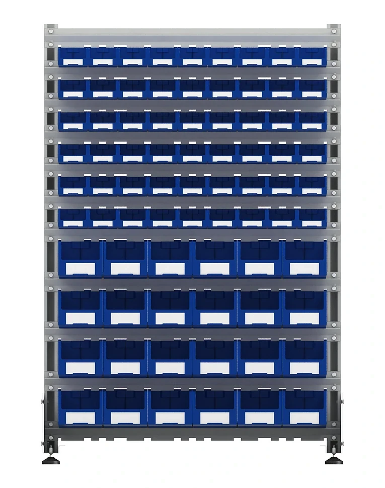 Стеллаж для пластиковых лотков SORTEX двухсторонний 1500x1000x800.04 купить в Оренбурге