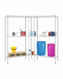 Стеллаж угловой 2000х1800х1800 (3 яруса глубиной 600мм) Стеллаж угловой 2000х1800х1800 (3 яруса глубиной 600мм)