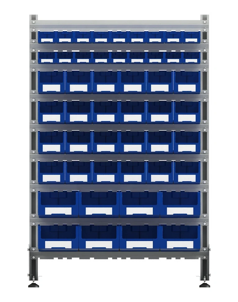 Стеллаж для пластиковых лотков SORTEX двухсторонний 1500x1000x800.06 купить в Оренбурге