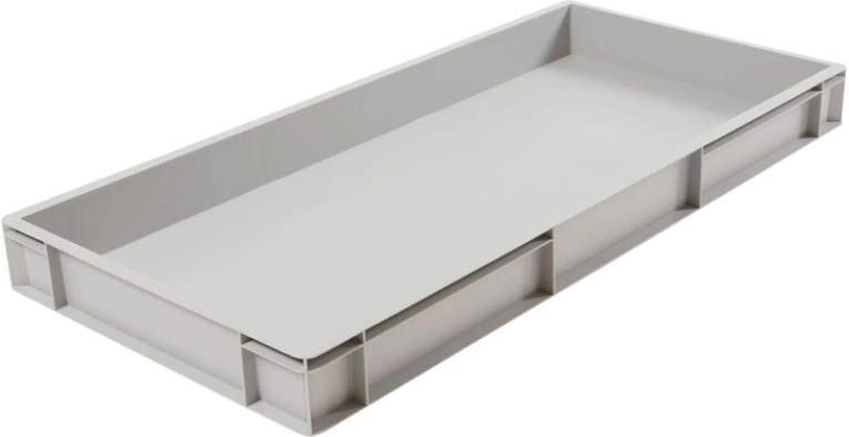 Ящик 1000х400х120 сплошной, без ручек, дно с усилением, серый B-4011 купить в Оренбурге