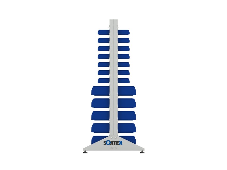 Стеллаж для пластиковых лотков SORTEX двухсторонний 1800x1000x800.04 купить в Оренбурге