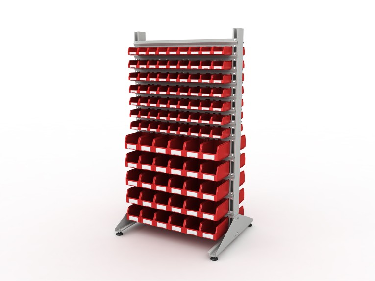 Стеллаж для пластиковых лотков SORTEX двухсторонний 1800x1000x800.04 купить в Оренбурге