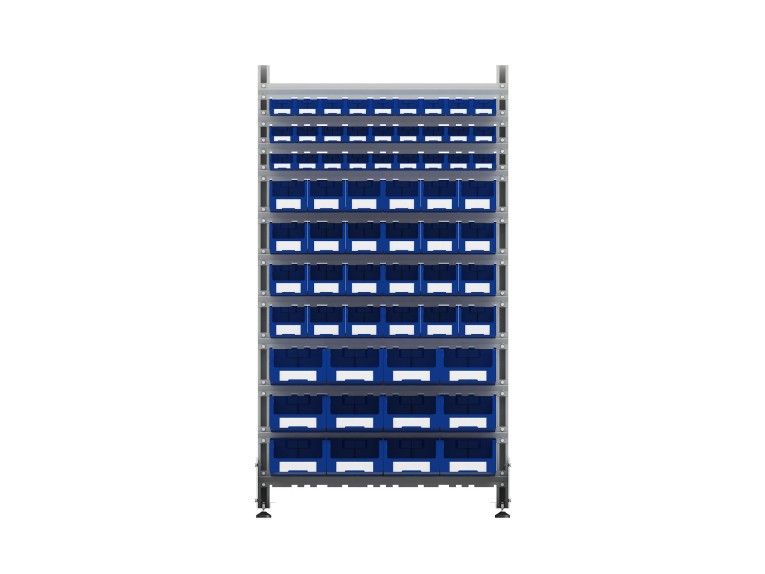 Стеллаж для пластиковых лотков SORTEX двухсторонний 1800x1000x800.05 купить в Оренбурге