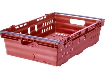 Ящик 600х400х167 со складываемыми ручками красный Ящик 600х400х167 со складываемыми ручками красный