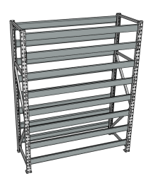 Стеллаж грузовой СГР 2500x1500x800 8 полок (без настила)