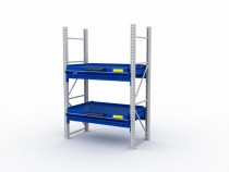 Стеллаж с выкатными платформами S-HEAVY 1000/1300 (2 яруса хранения) Стеллаж с выкатными платформами S-HEAVY 1000/1300 (2 яруса хранения)