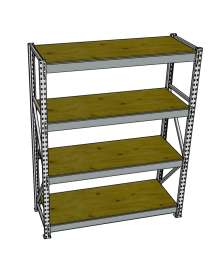 Стеллаж грузовой СГР 2000x1800x600 4 полки (фанера)