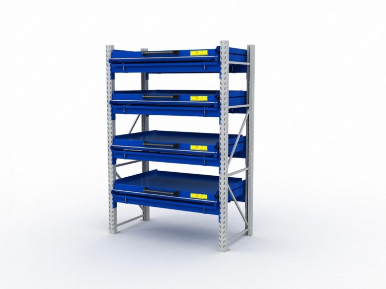 Стеллаж с выкатными платформами S-HEAVY 1000/1300 (4 яруса хранения) купить в Оренбурге Стеллаж с выкатными платформами S-HEAVY 1000/1300 (4 яруса хранения) купить в Оренбурге