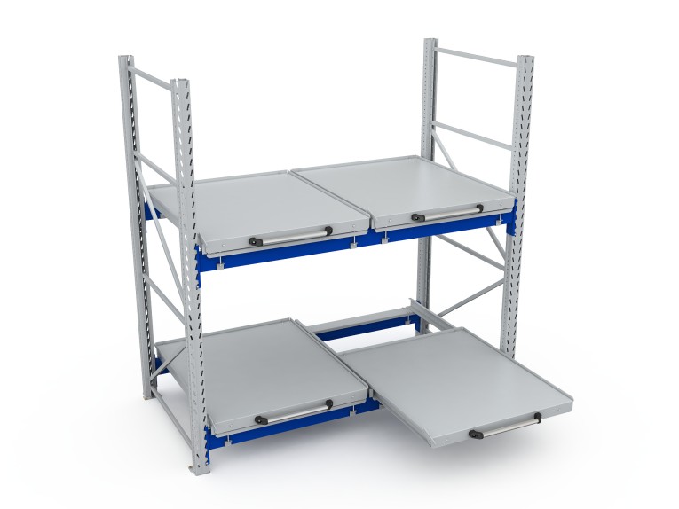Стеллаж с выкатными платформами S-HEAVY 500 (2 яруса хранения) купить в Оренбурге Стеллаж с выкатными платформами S-HEAVY 500 (2 яруса хранения) купить в Оренбурге