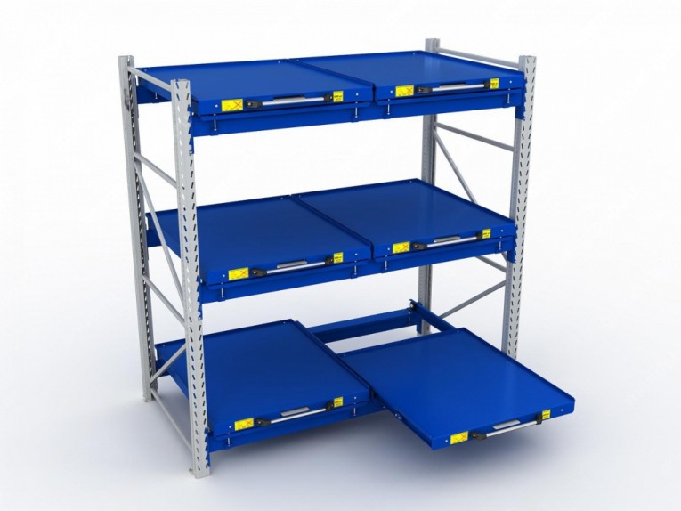 Стеллаж с выкатными платформами S-HEAVY 500 (3 яруса хранения) купить в Оренбурге Стеллаж с выкатными платформами S-HEAVY 500 (3 яруса хранения) купить в Оренбурге