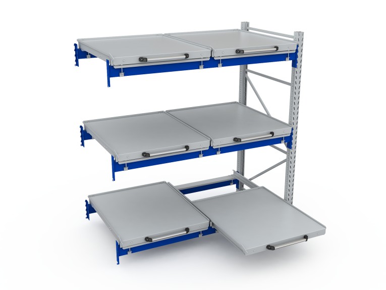 Стеллаж с выкатными платформами S-HEAVY 500 (3 яруса хранения) купить в Оренбурге Стеллаж с выкатными платформами S-HEAVY 500 (3 яруса хранения) купить в Оренбурге