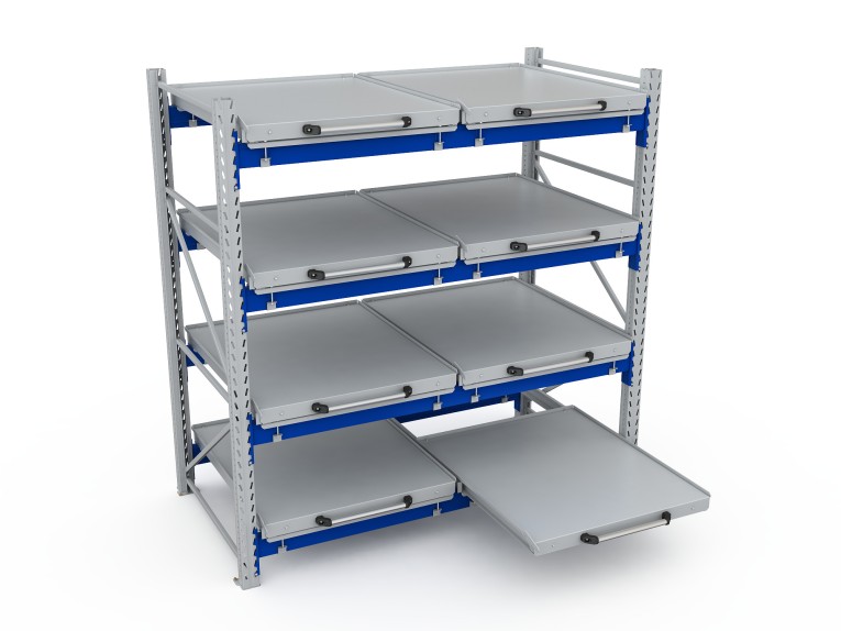 Стеллаж с выкатными платформами S-HEAVY 500 (4 яруса хранения) купить в Оренбурге Стеллаж с выкатными платформами S-HEAVY 500 (4 яруса хранения) купить в Оренбурге